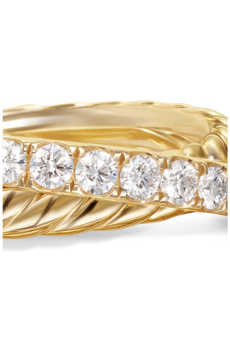 Crossover Two-Row Ring in 18K Yellow Gold with Diamonds, Alternate, color, 18K GOLD