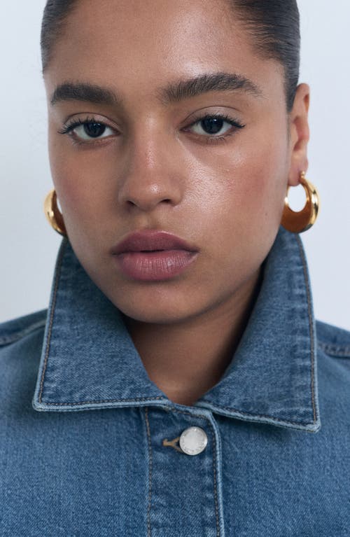 Mango Pockets Denim Jacket In Blue