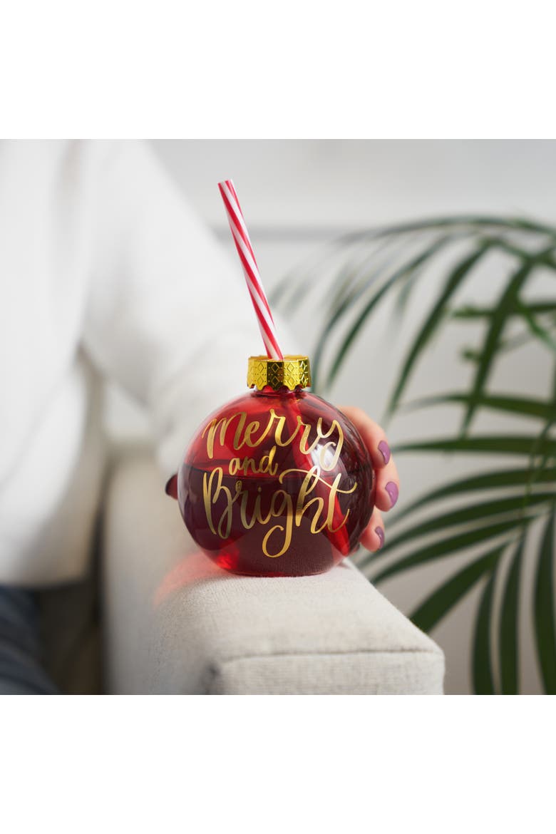 Red Ornament Drink Tumbler Blush, Alternate, color, Red