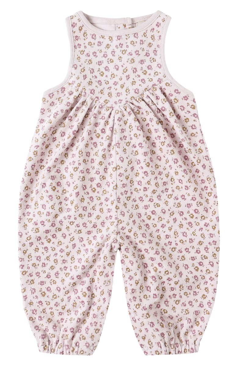 QUINCY MAE Maisie Wildflowers Organic Cotton Overall Romper, Main, color, Lilac