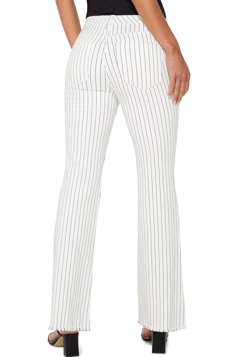 Hannah Pinstripe Frayed Flare Jeans, Alternate, color, WHITE BLACK PINSTRIPE