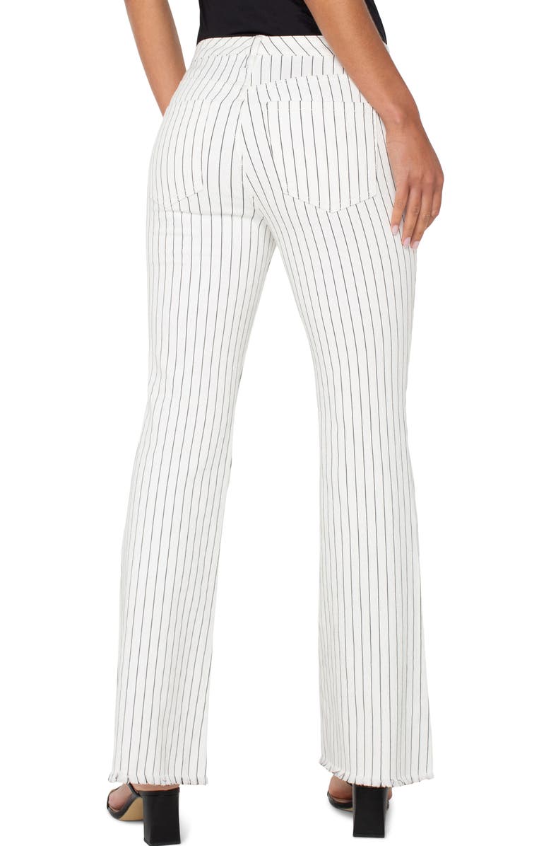 Liverpool Los Angeles Hannah Pinstripe Frayed Flare Jeans, Alternate, color, White Black Pinstripe