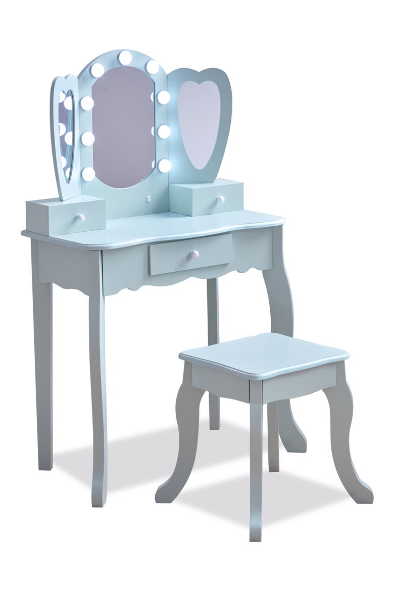 Fantasy Fields Little Princess Vanity Play Set with LED Mirror, Alternate, color, BLUE