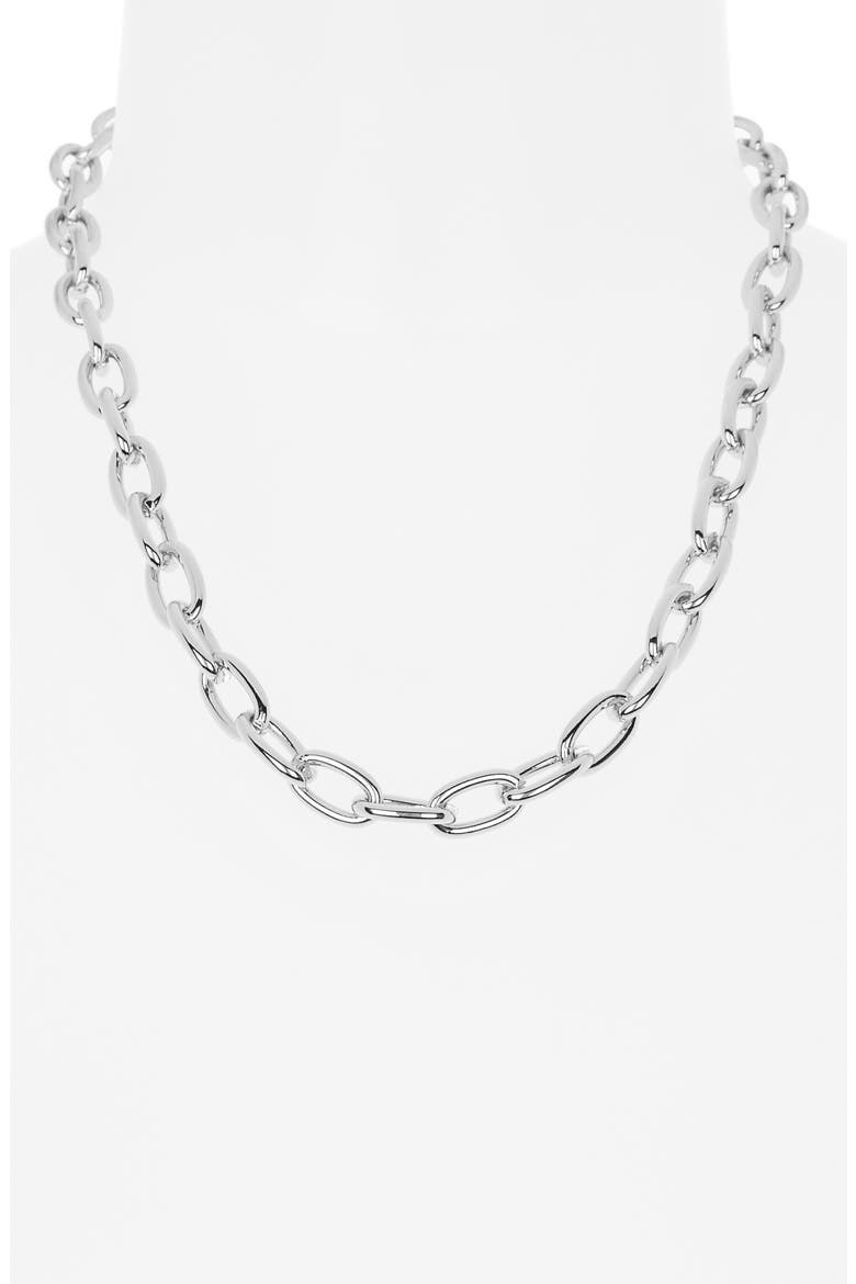 Oval Link Chain Bracelet, Alternate, color, SILVER