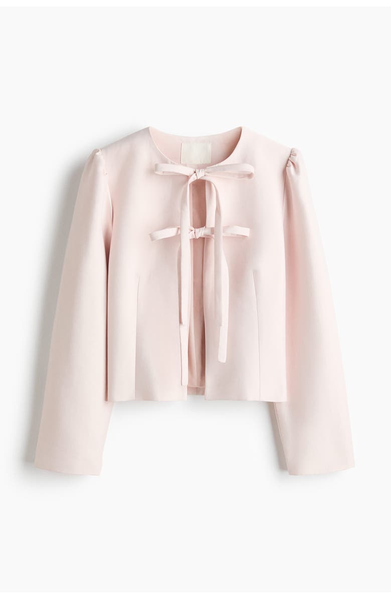 H&M Tie-front Jacket, Main, color, Powder Pink