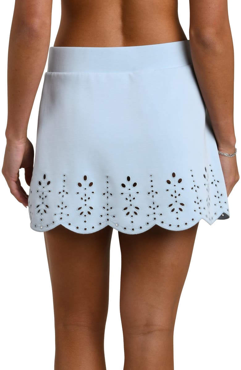 La Blanca Cloudset Eyelet Detail Miniskirt, Alternate, color, Drift