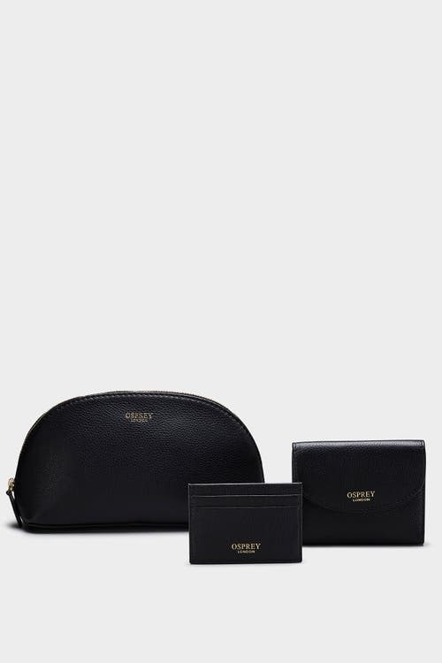 Osprey London The Tilly Leather Weekend Gift Set In Black