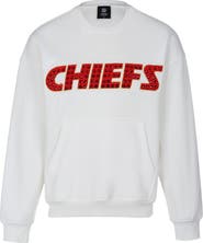 CUCE Women's Cuce White Kansas City Chiefs Chenille Jeweled Sweatshirt