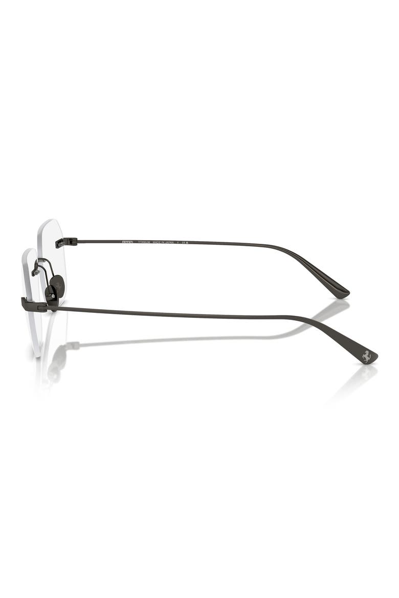 55mm Rimless Pillow Optical Glasses, Alternate, color, GUNMETAL / DEMO LENS