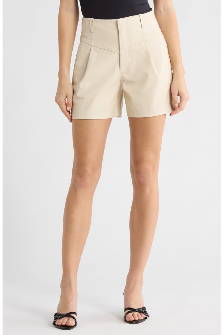 Shae Faux Leather Shorts, Main, color, IVORY DUST