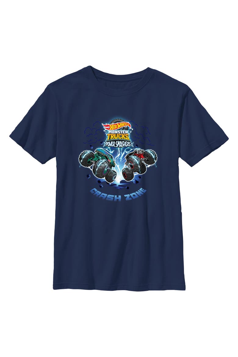 Boys Hot Wheels Power Smashers Crash Zone T Shirt, Main, color, Navy Blue