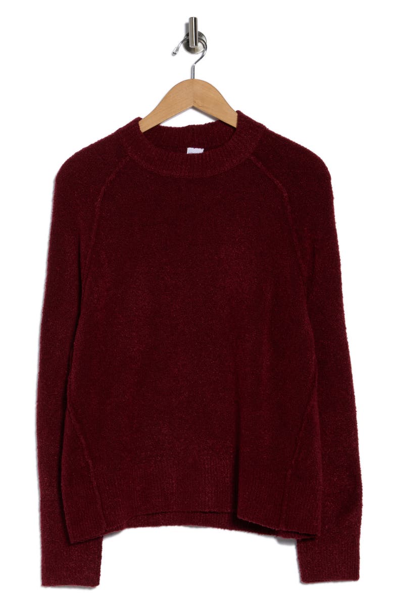 Melrose and Market Raglan Crewneck Sweater, Alternate, color, Red Grape