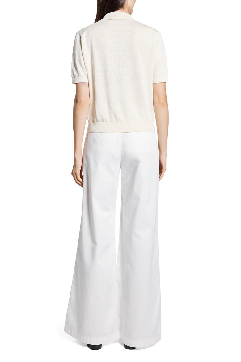 Semisheer Linen Blend Polo, Alternate, color, BONE - Q3W