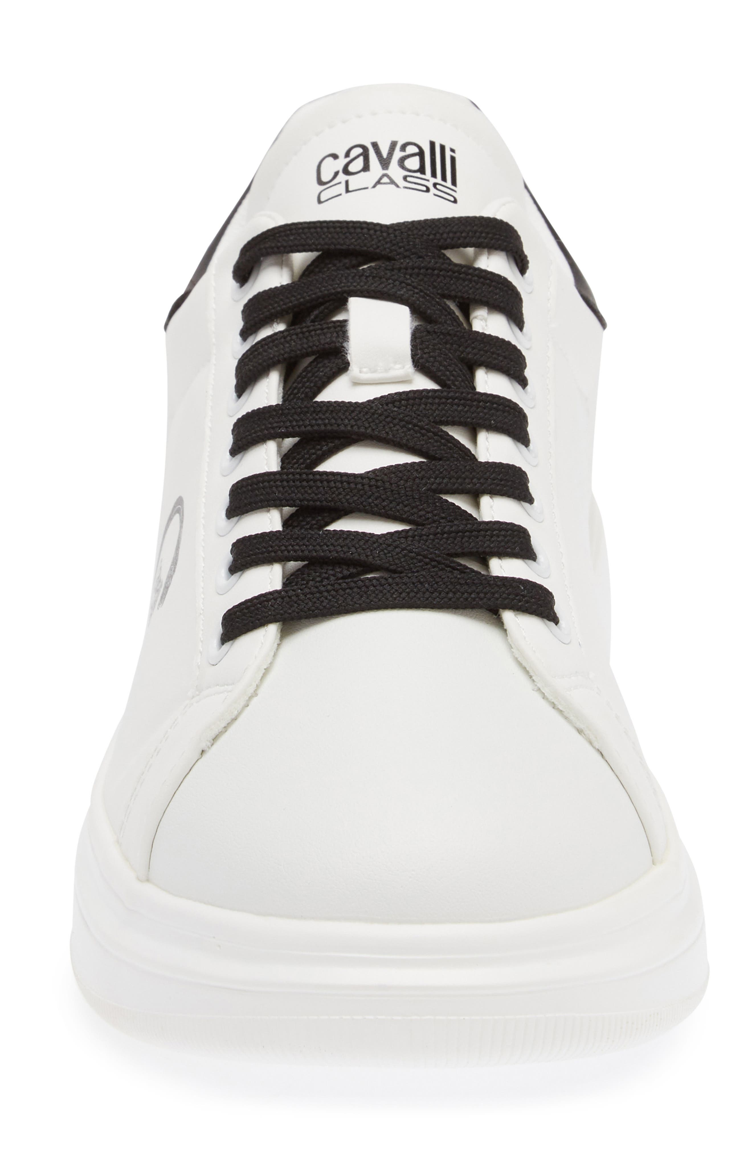 Roberto Cavalli Cavalli Class Logo Low Top Sneaker, Alternate, color, White