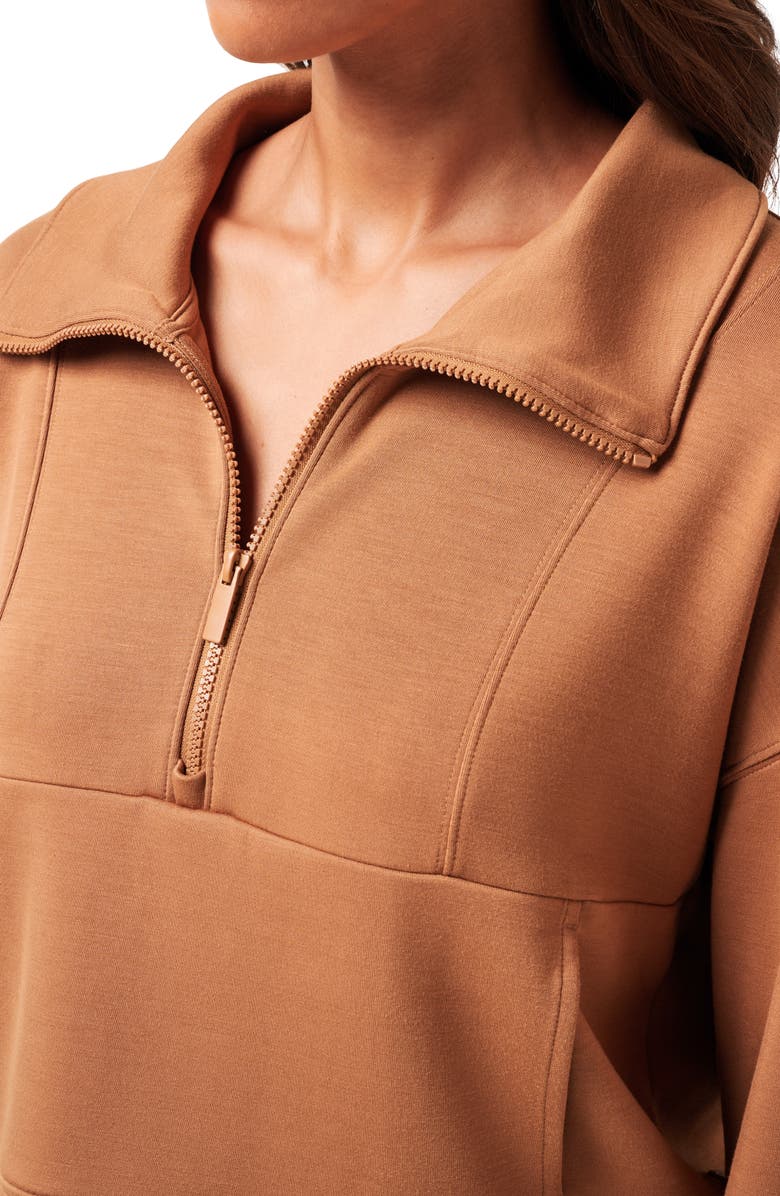 TravisMathew Skyloft Half Zip Top, Alternate, color, Chestnut