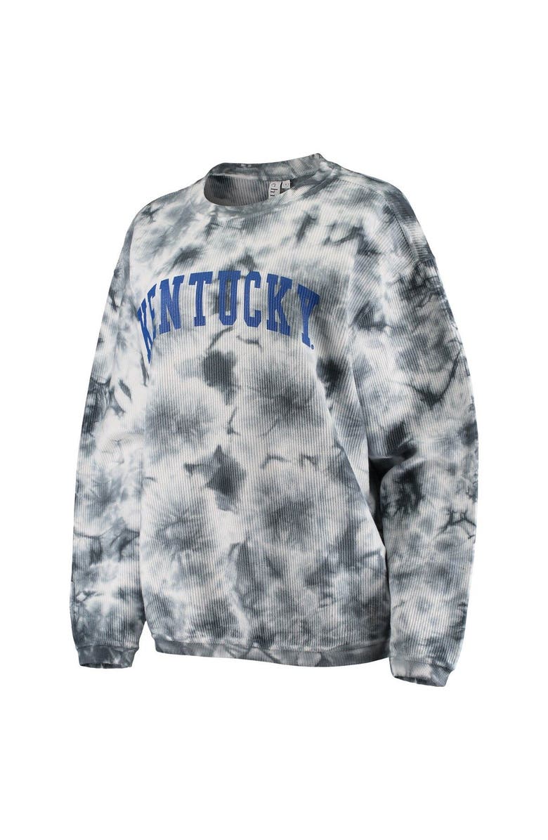 CHICKA-D Women's chicka-d White/Charcoal Kentucky Wildcats Tie Dye Corded Pullover Sweatshirt, Alternate, color,