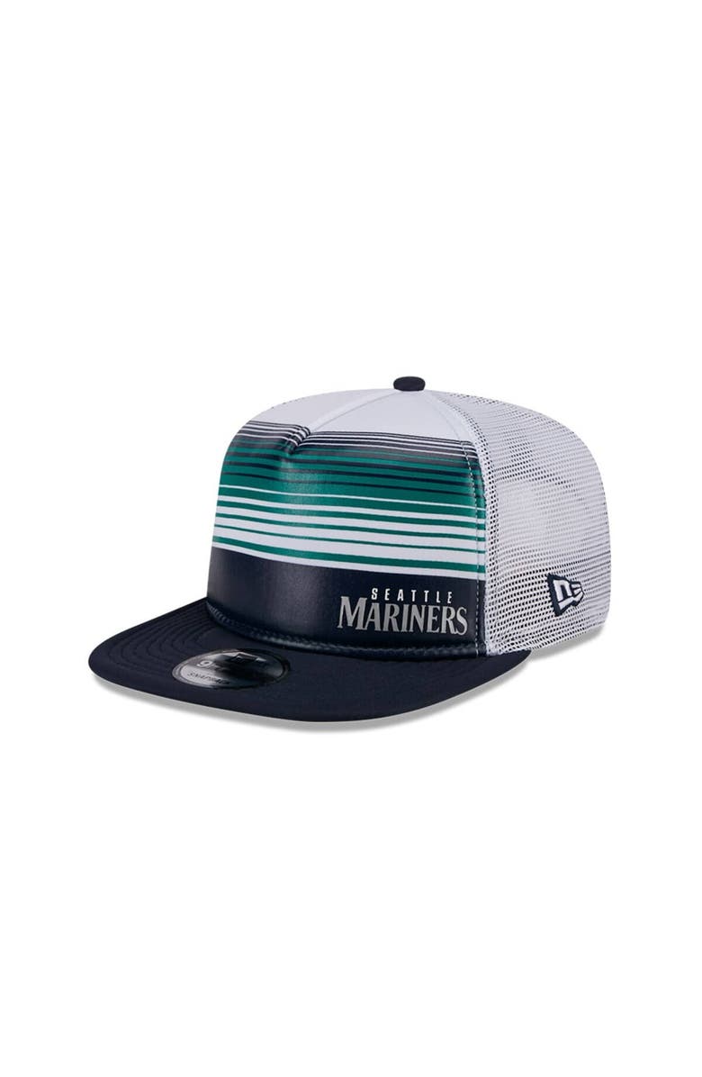 New Era Men's New Era White Seattle Mariners Team Horizon 9FIFTY A-Frame Trucker Snapback Hat, Main, color, White
