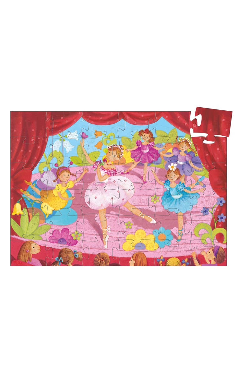 Djeco Silhouette Puzzles The Ballerina 36-Piece Puzzle, Alternate, color, Pink