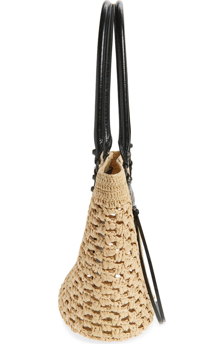 Balenciaga Medium Le City Basket Shoulder Bag, Alternate, color, Natural/ Black