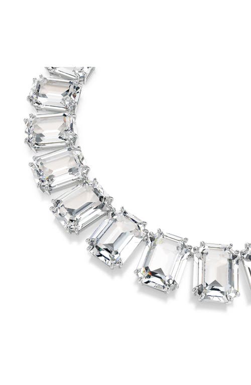 Swarovski Millenia Rhodium Plated Tennis Necklace In White