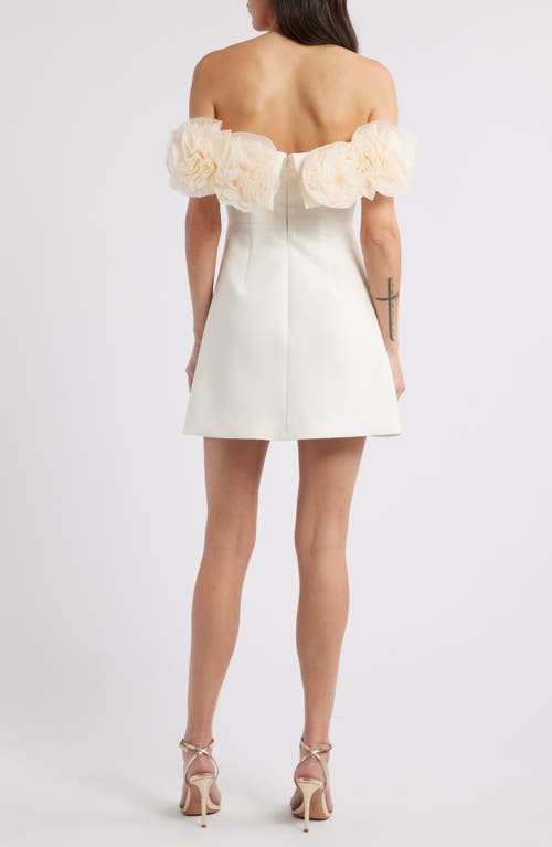Sonya Moda Nahla Rosette Off The Shoulder Cocktail Minidress In White