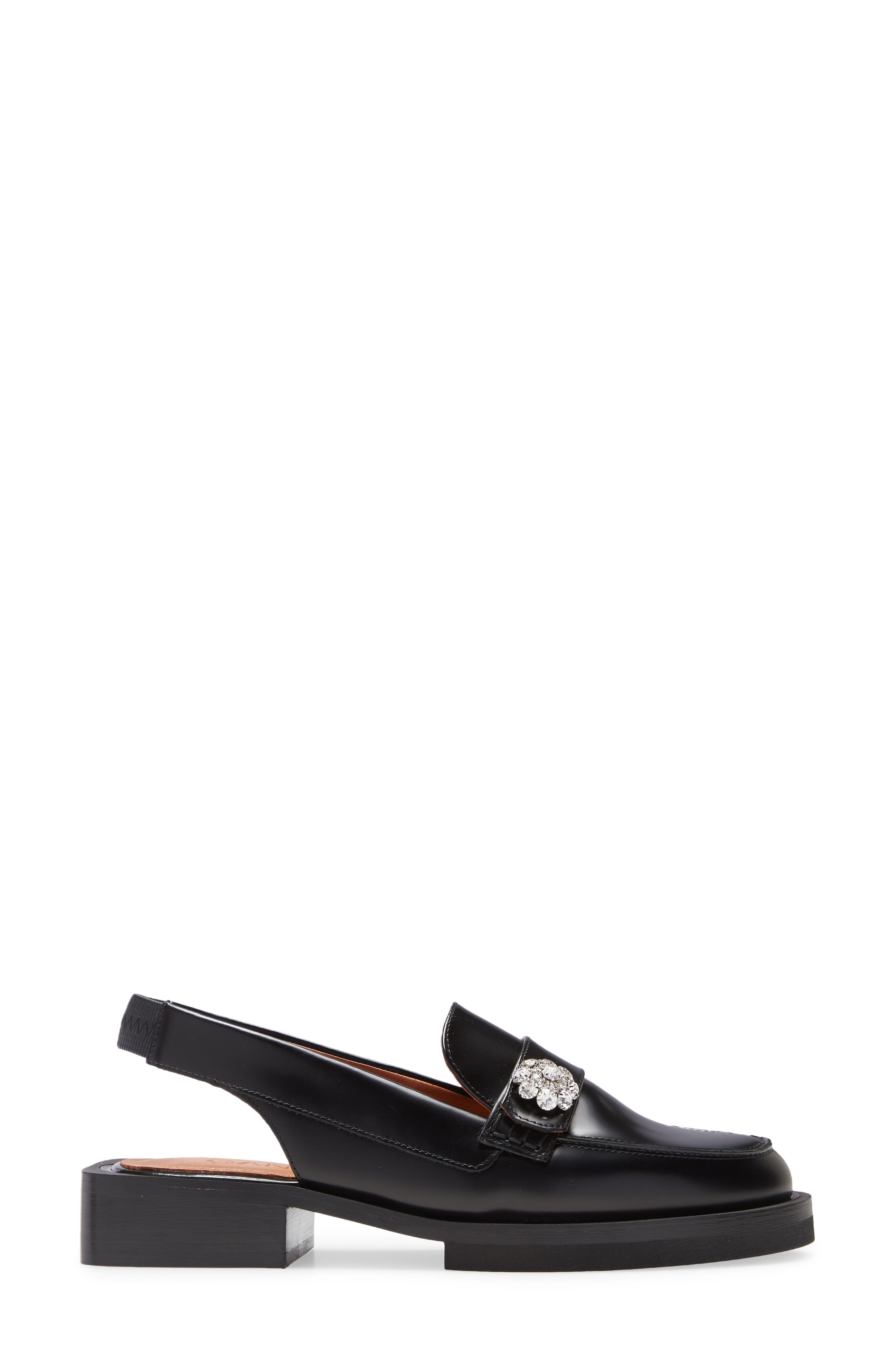 Slingback Loafer, Alternate, color, BLACK