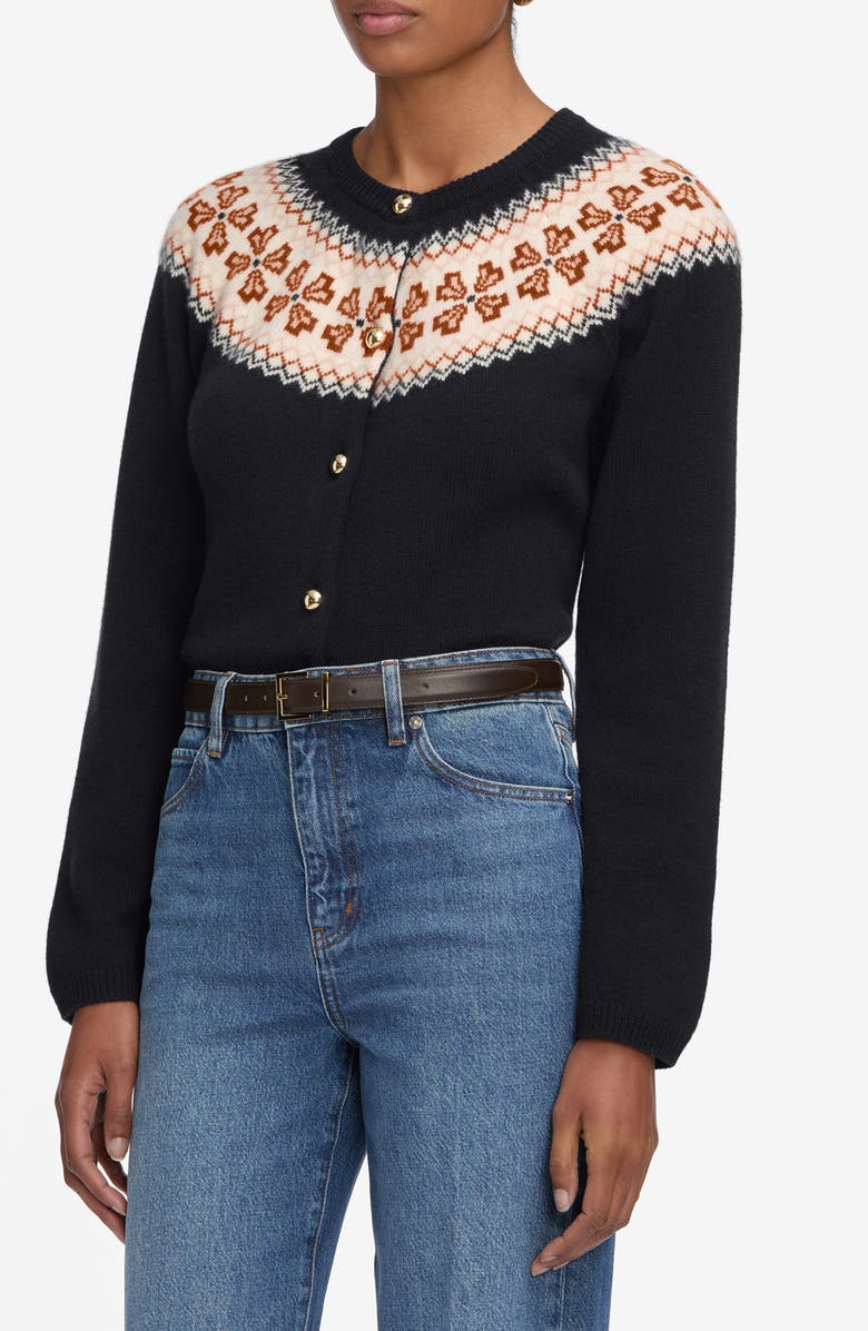 FRAME The Fair Isle Cashmere Cardigan, Alternate, color, Navy