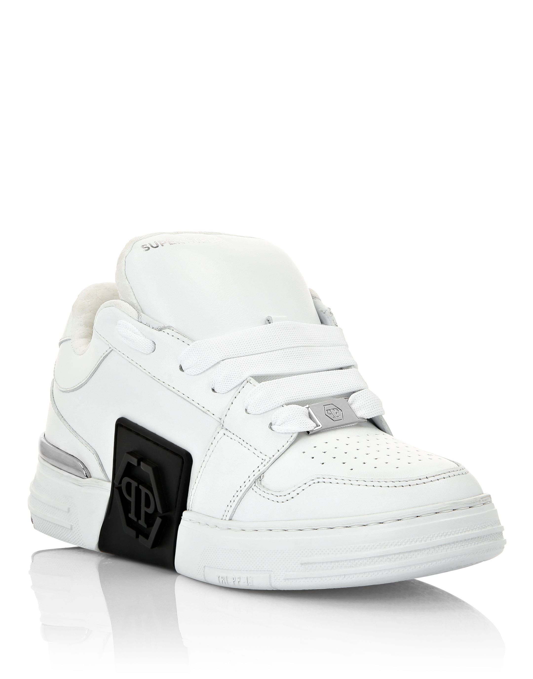 Super Street Lo-Top Sneakers Hexagon Logo Unisex, Main, color, white