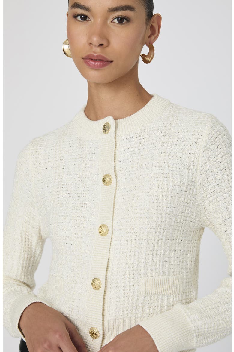 Metallic Cotton Blend Cardigan, Alternate, color, CLASSIC CR