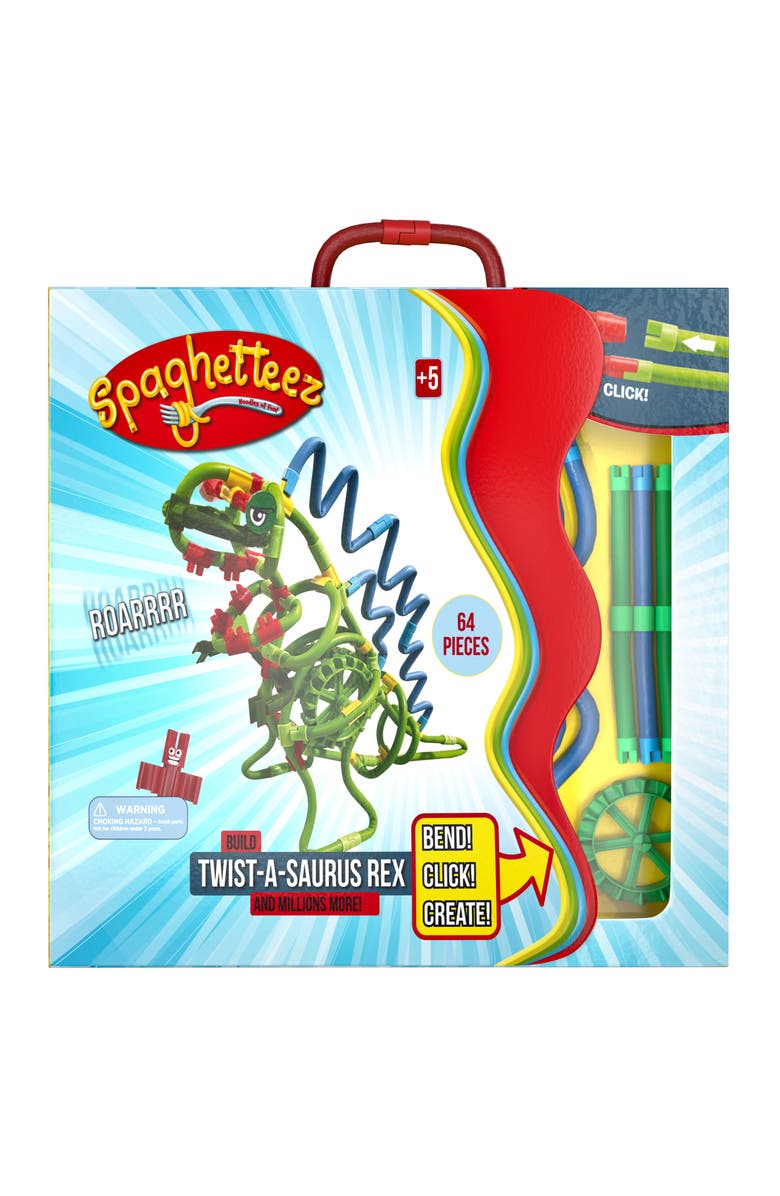 Mukikim Spaghetteez Twist-A-Saurus Rex. Flexible and Connectable Dinosaur Building Kit for Kids. Fun and Educational Toy that Develops Creativity, STEM Skills, and Fine Motor Abilities. Ideal for Age 5+, Alternate, color, Multi
