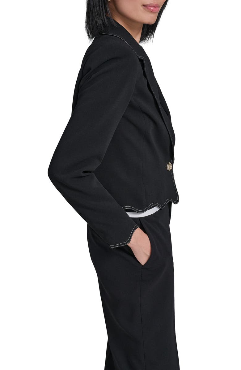 KARL LAGERFELD PARIS Scallop Hem Crop Jacket, Alternate, color, 