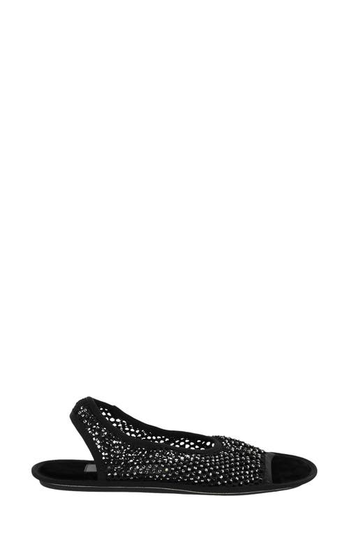 Ferragamo Anio Crystal Embellished Slingback Sandals In Black