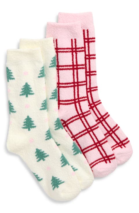 Assorted 2-Pack Cozy Dorm Crew Socks
