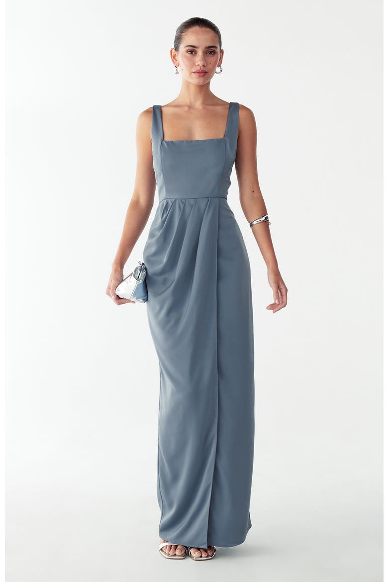 Akron Maxi Dress, Alternate, color, Petrol Blue