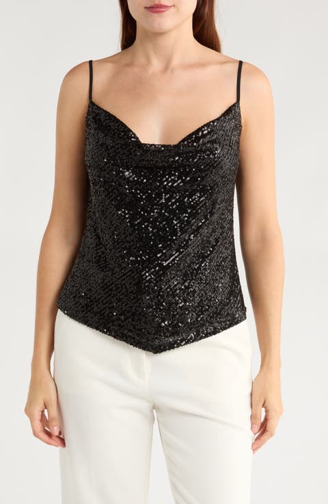Cowl Neck Sequin Camisole