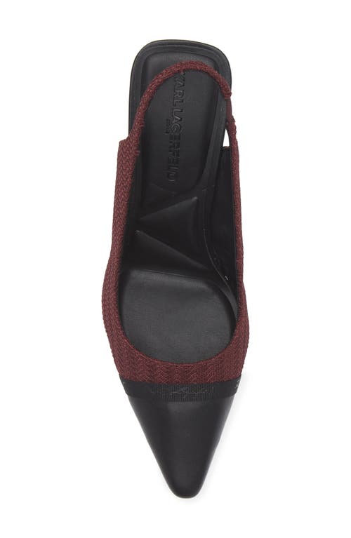 Karl Lagerfeld Paris Kinsley Slingback Pump In Wine/black