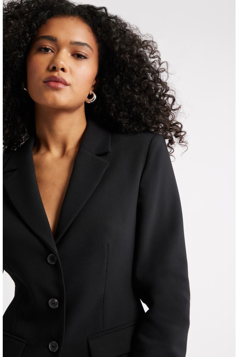 The Icon Fitted Single Breasted Blazer, Alternate, color, BLACK