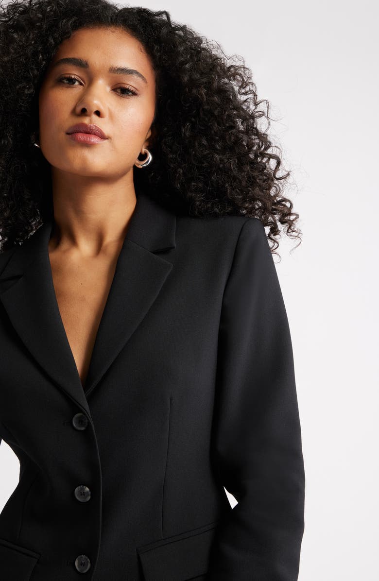 Open Edit The Icon Fitted Single Breasted Blazer, Alternate, color, Black