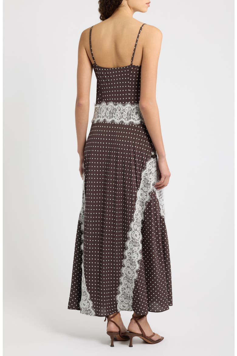 The Francesca Lace Trim Midi Slipdress, Alternate, color, LINDSAY DOT CHOCOLA