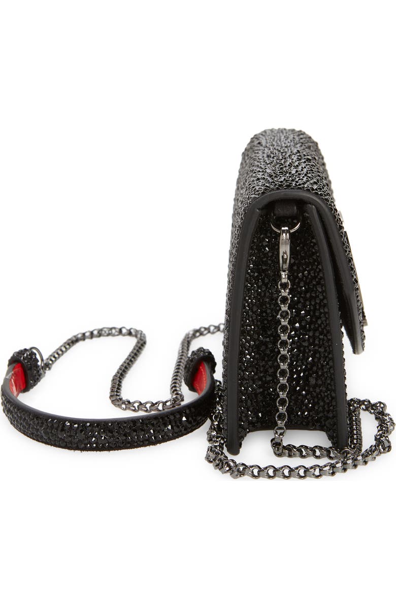 Christian Louboutin Small Loubi54 Strass Clutch, Alternate, color, Black/ Gun Metal