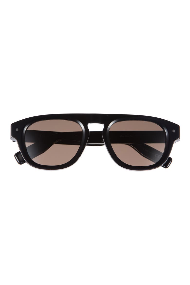 'Dior Line S2I Pilot Sunglasses, Main, color, SHINY BLACK / BROWN
