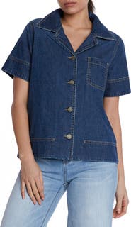 Wash Lab Denim Denim Bowling Shirt