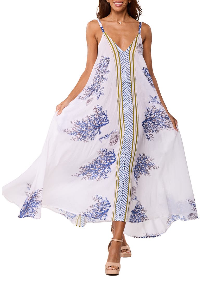 Cover-Up Dress, Main, color, WHITE MULTI