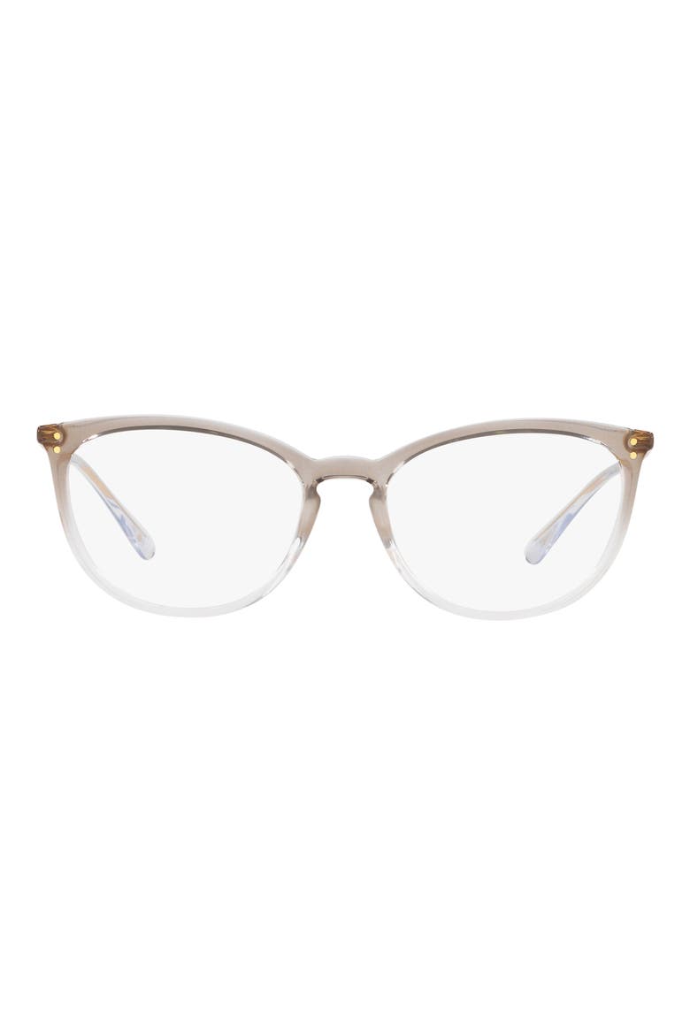 53mm Cat Eye Reading Glasses, Main, color, BROWN