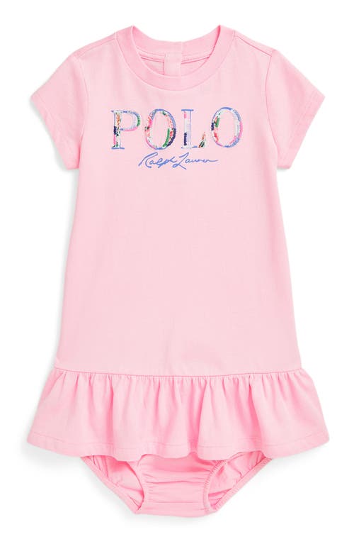 Polo Ralph Lauren Ralph Lauren Appliqué Cotton Graphic Dress & Bloomers In Carmel Pink