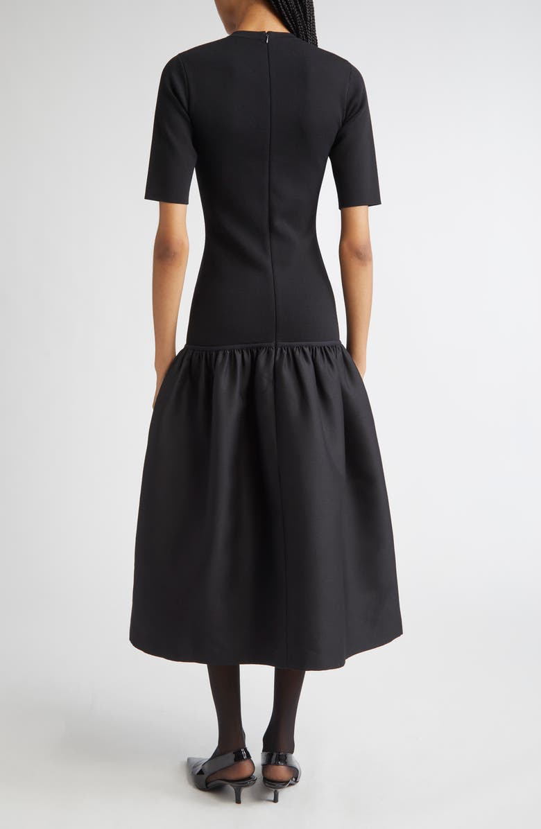 TOTEME Twinflower Flounce Sweater Dress, Alternate, color, Black