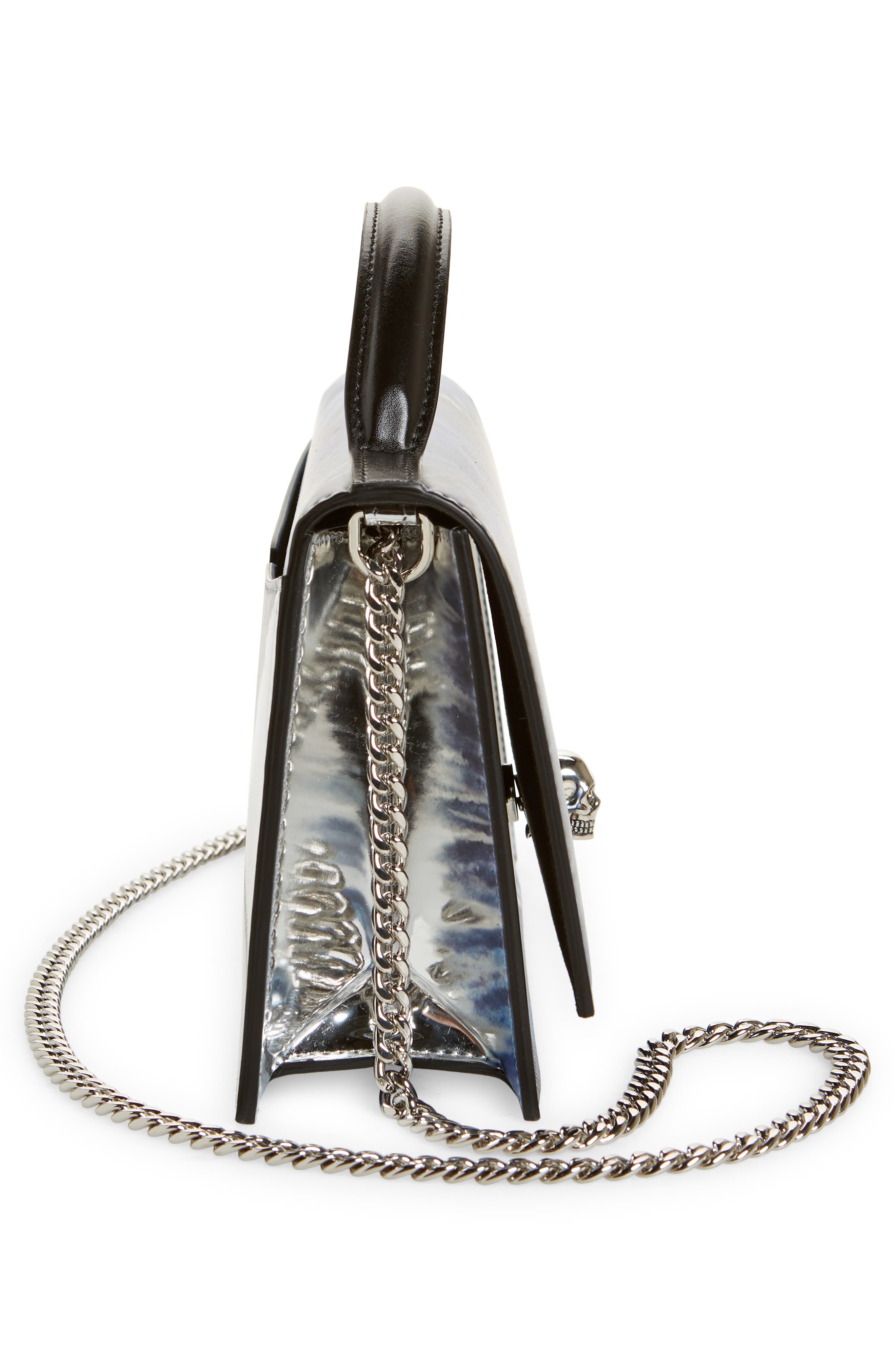 McQueen Medium Skull Galactic Iris Top Handle Bag, Alternate, color, 