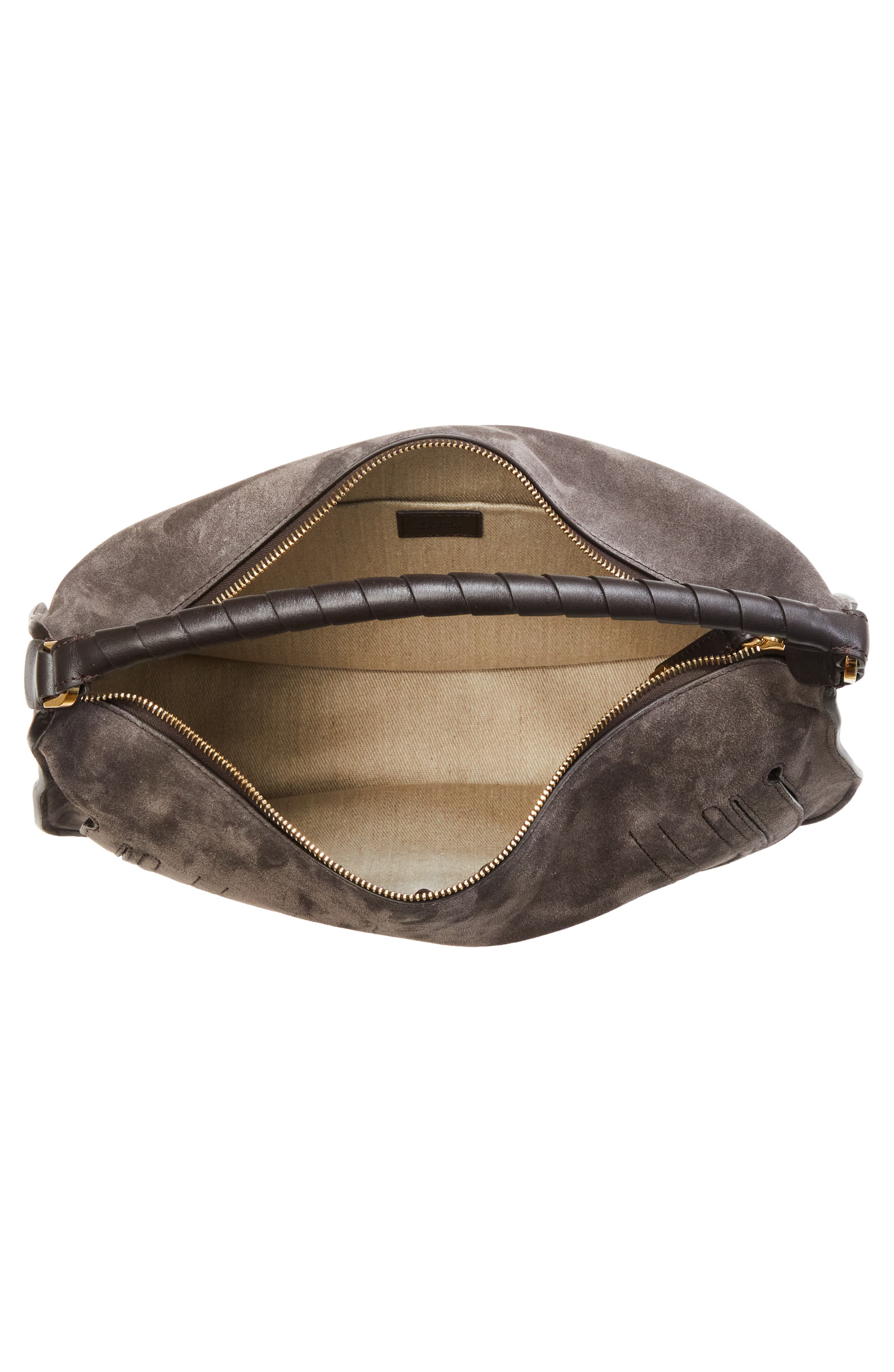 Chloé Medium Marcie Suede Shoulder Bag, Alternate, color, Kohl Brown