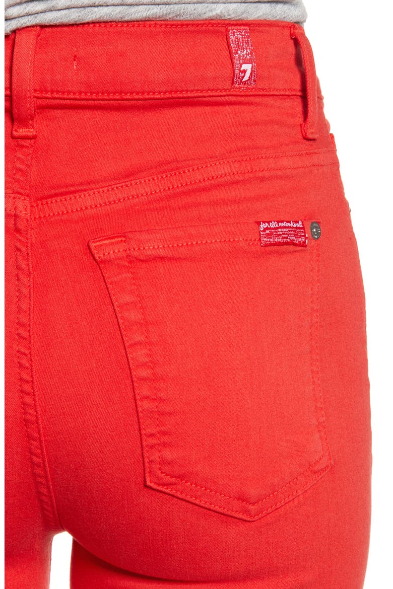 7 For All Mankind® High Waist Ankle Skinny Jeans, Alternate, color, BRILLIANT RED