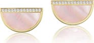 Anna Maccieri Rossi Pink Mother-of-Pearl Half and Hour Mini Fan Earrings